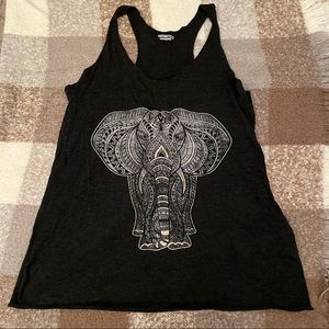 Tribal Elephant - Graphic Flowy Racerback Tank - NWOT